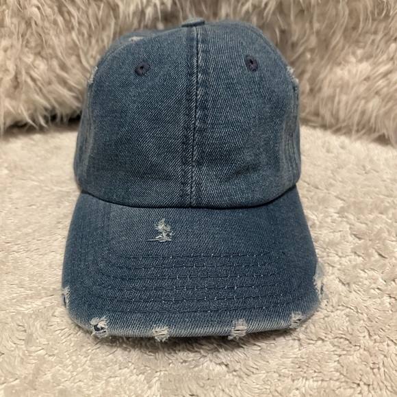 Distressed Denim Cap - Picture 1 of 3
